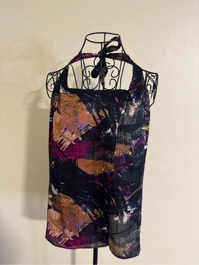 Ann Taylor Halter Multi Colored Tank Top Size 8P